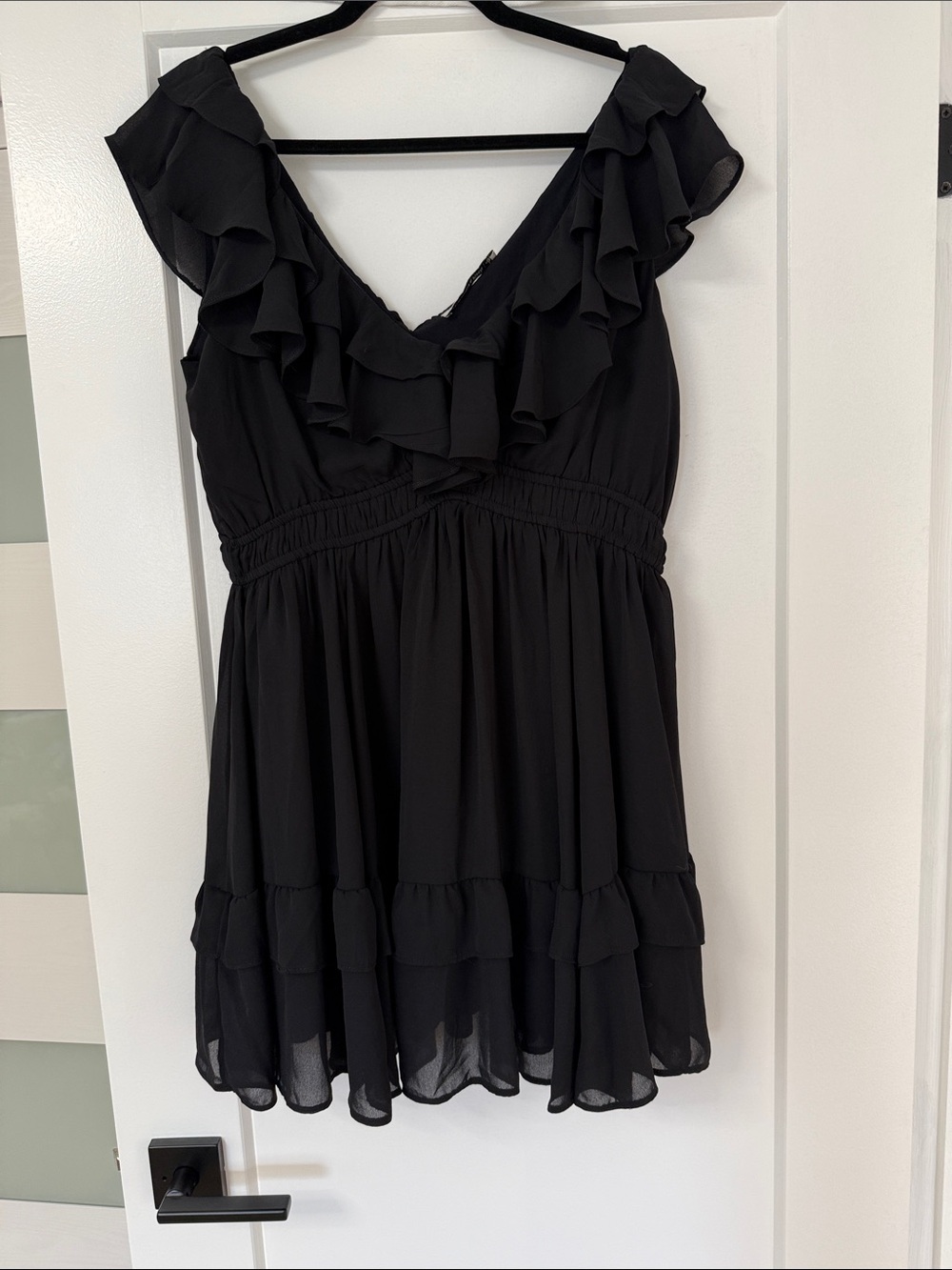 Abercrombie & Fitch Black Ruffle Mini Dress